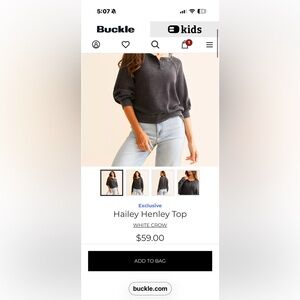 White Crow Henley. Like New. So comfortable and cute!